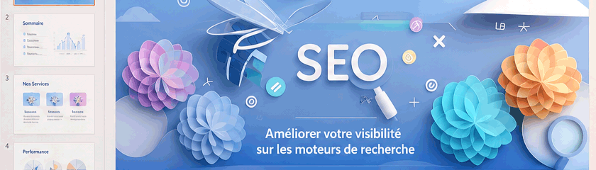 Illustration d'un gabarit PowerPoint sur le thème SEO — Phérénice